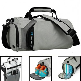 INOXTO Tas Ransel Barrel Duffel Gym Fashion Travel Bag - 8036A - Gray