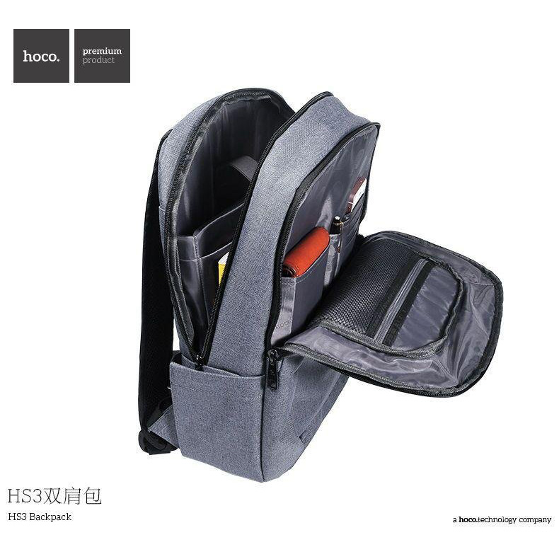 ... Hoco Tas Ransel Laptop Leisure Style Fit To 15 Inch - HS3 - Gray - 2 ...