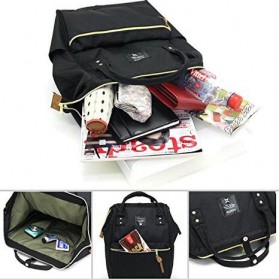 Anello Tas Ransel Kulit + Canvas Size S - Black - 14