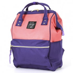 Anello Tas Ransel Oxford 600D Zipper Back Size L - Purple/Pink
