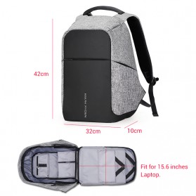 Mark Ryden Tas Ransel Anti Maling dengan USB Charger Port - MR5815ZS - Black - 3