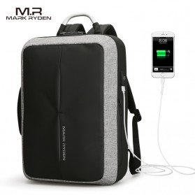 Mark Ryden Tas Ransel Anti Maling dengan USB Charger Port - MR6832 - Gray/Black - 1