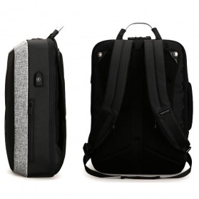 Mark Ryden Tas Ransel Anti Maling dengan USB Charger Port - MR6832 - Gray/Black - 4