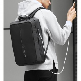 Mark Ryden Tas Ransel Anti Maling dengan USB Charger Port - MR6832 - Gray/Black - 7