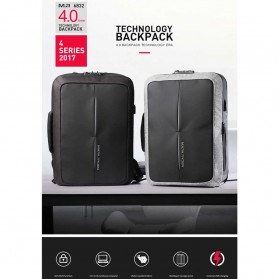 Mark Ryden Tas Ransel Anti Maling dengan USB Charger Port - MR6832 - Gray/Black - 8