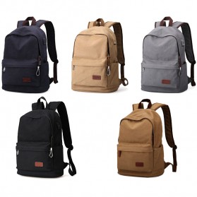MUZEE Tas Ransel Backpack Casual dengan USB Port - ME-0710 (backup) - Gray - 7