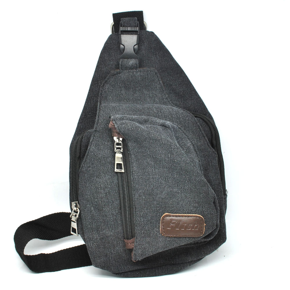 Tas Selempang Kasual Bahan Canvas Black Tas Selempang Kasual Bahan Canvas Black
