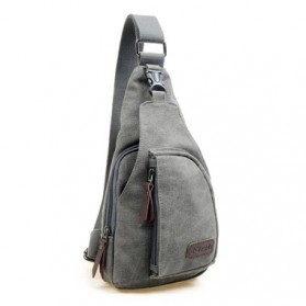 Tas Selempang Kasual Bahan Canvas - Gray - 1