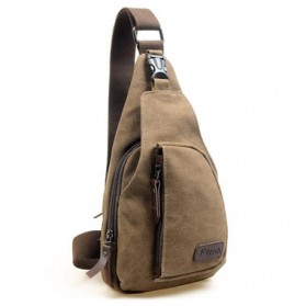 Tas Selempang Kasual Bahan Canvas - Coffee - 1
