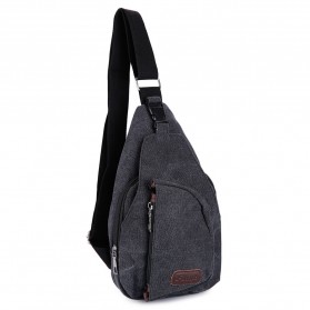 Tas Selempang Kasual Bahan Canvas - Khaki - 2