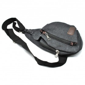 Tas Selempang Kasual Bahan Canvas - Khaki - 6