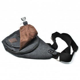Tas Selempang Kasual Bahan Canvas - Khaki - 8