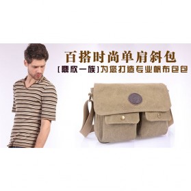 Dxyizu Tas Selempang Bahan Canvas - Cream - 5