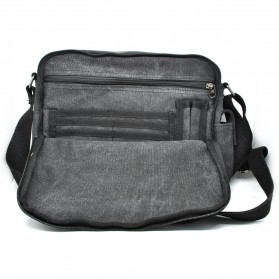 Jinqiaoer Tas Selempang Pria - Black/Gray - 4