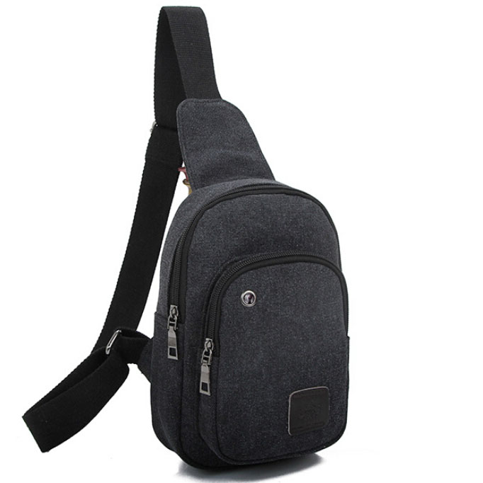  Tas  Selempang  Canvas Black JakartaNotebook com