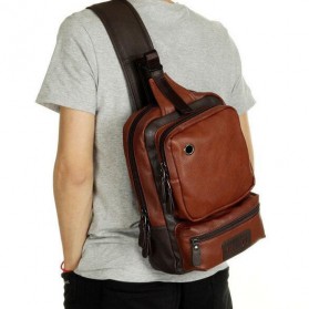 Rhodey Tas Selempang Crossbody Bag Bahan Kulit - K7713 - Dark Brown - 1