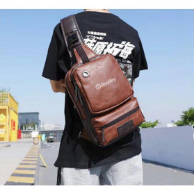 Rhodey Tas Selempang Crossbody Bag Bahan Kulit - K7713 - Dark Brown - 2