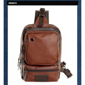 Rhodey Tas Selempang Crossbody Bag Bahan Kulit - K7713 - Dark Brown - 8