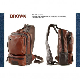 Rhodey Tas Selempang Crossbody Bag Bahan Kulit - K7713 - Dark Brown - 9