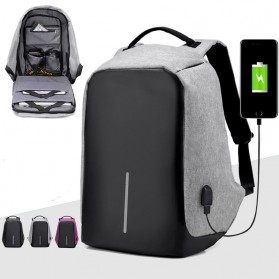 Tas Ransel Laptop Anti Maling dengan USB Charger Port - Gray - 1