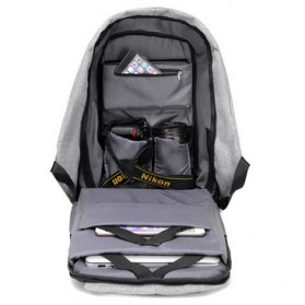 Tas Ransel Laptop Anti Maling dengan USB Charger Port - Gray - 8