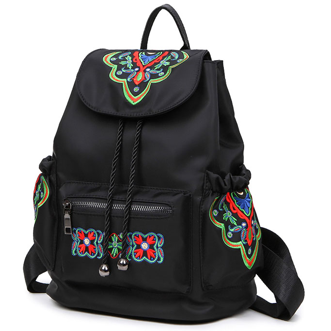 tas ransel backpack embroidered black jakartanotebook tas ransel backpack embroidered black jakartanotebook