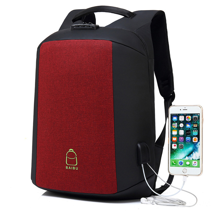 baibu tas ransel anti maling coded lock dengan usb charger port aux port zl1960 black baibu tas ransel anti maling coded lock dengan usb charger port aux port zl1960 black