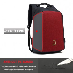 BAIBU Tas Ransel Anti Maling Coded Lock dengan USB Charger Port + AUX Port - ZL1960(false) - Gray - 5