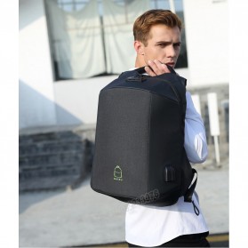 BAIBU Tas Ransel Anti Maling Coded Lock dengan USB Charger Port + AUX Port - ZL1960(false) - Gray - 8