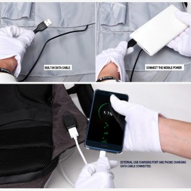 Ozuko Tas Ransel Laptop Security Lock dengan USB Charger Port - ZK899939 - Black - 6