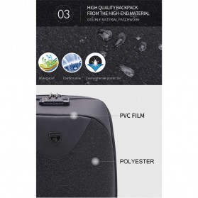 Arctic Hunter Tas Ransel USB Charger Port dengan Digital Storage Board - B00208 - Light Gray - 5