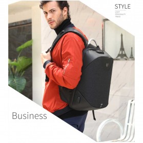 Arctic Hunter Tas Ransel USB Charger Port dengan Digital Storage Board - B00208 - Light Gray - 8