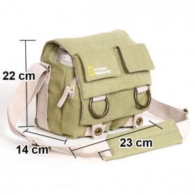 Tas Kamera Selempang DSLR National Geographic Canvas Bag - NG2345 - Khaki - 3