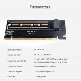 Orico M.2 NVME to PCI-E 3.0 X16 Expansion Card - PSM2-X16 - Black - 5