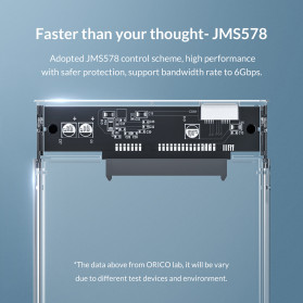 Orico HDD SSD Enclosure 2.5 inch USB 3.0 - 2129U3 - Transparent - 10