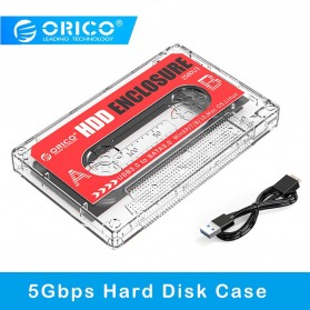 Orico Hard Drive Enclosure Cassette Tape Box 2.5 inch USB 3.0 - 2580U3 - Transparent
