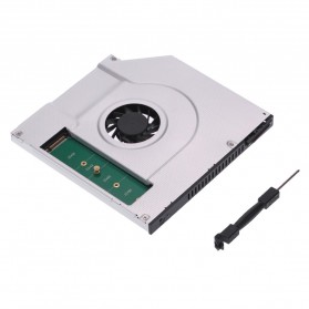 Caddy NGFF M.2 SSD Laptop Universal 9.5mm dengan Kipas Pendingin - White - 2