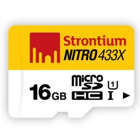 Strontium Nitro 433X MicroSDHC UHS1 65MB/s Class 10 16GB - SRN16GTFU1R - 1