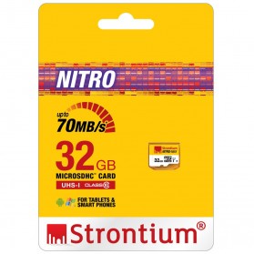Strontium Nitro 466X MicroSDHC UHS1 70MB/s Class 10 32GB - SRN32GTFU1R - 2