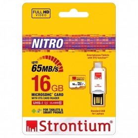 Strontium Nitro 433X MicroSDHC UHS-1 65MB/s Class 10 16GB with OTG Card Reader - SRN16GTFU1T - 5