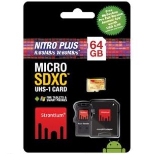 strontium nitro plus 4k microsdxc uhs 1 u3 64gb with adapter and card reader srp64gtfu1c strontium nitro plus 4k microsdxc uhs 1 u3 64gb with adapter and card reader srp64gtfu1c