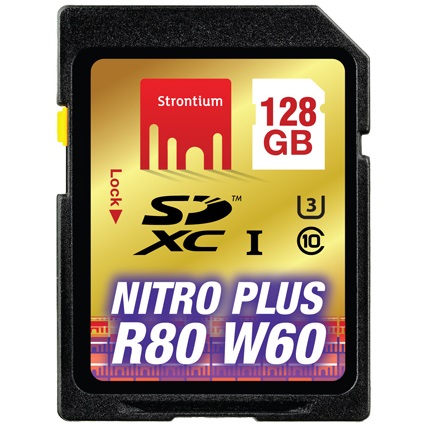 Strontium Nitro Plus 4K SDXC UHS-1 U3 Class 10 128GB 