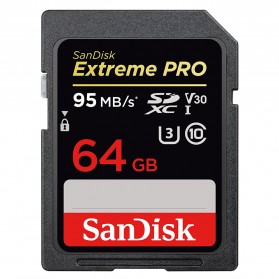 SanDisk Extreme Pro SDXC Card UHS-I U3 Class 10 4K (95MB/s) 64GB - SDSDXXG-064G - 1
