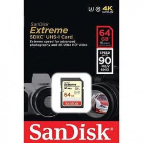 SanDisk Extreme SDXC Card UHS-I V30 U3 Class 10 (90MB/s) 64GB - SDSDXVE-064G - 3
