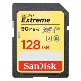 SanDisk Extreme SDXC Card UHS-I V30 U3 Class 10 (90MB/s) 128GB - SDSDXVF-128G - 1