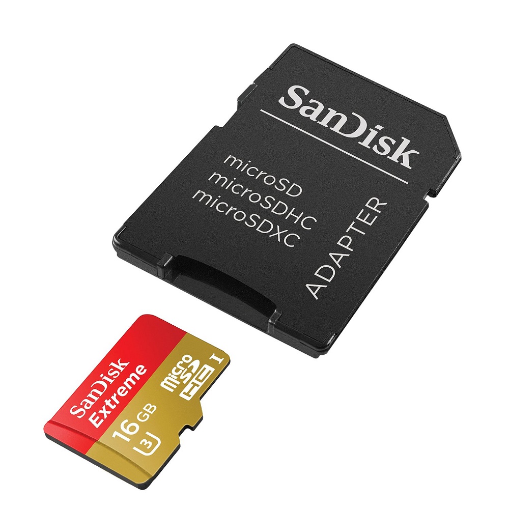 SanDisk Extreme microSDHC Card UHSI 3 Class 10 4K (90MB/s) 16GB with