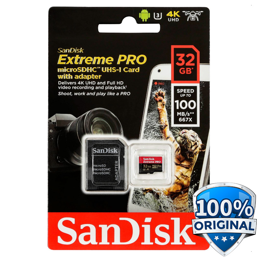 Sandisk MicroSDHC Extreme Pro A1 V30 UHS1 (100MB/s) 32GB SDSQXCG