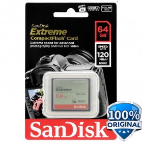 Jual Kartu Memori Compact Flash - SanDisk Extreme Compact Flash Card VGP-20 (120MB/s) 64GB - SDCFXSB-064G-G46