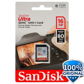 SanDisk Ultra SDHC Card UHS-I Class 10 (80MB/s) 16GB - SDSDUNC-016G-GN6IN - 1