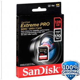SanDisk Extreme Pro SDXC Card UHS-I U3 V30 Class 10 4K (170MB/s) 128GB - SDSDXXY-128G-GN4IN